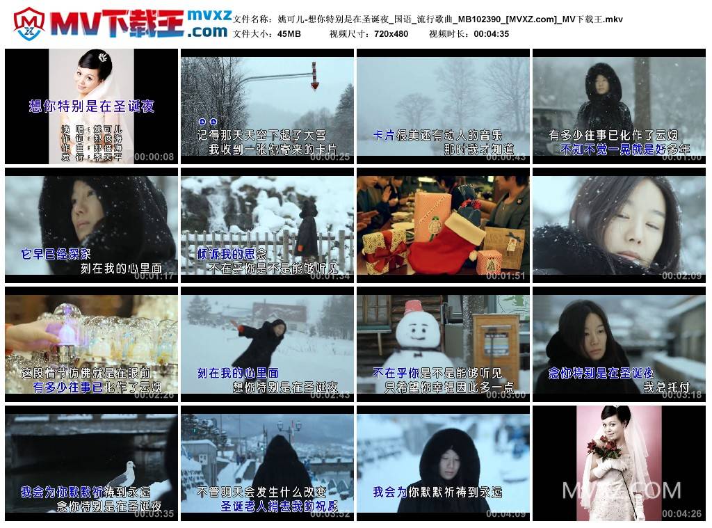 姚可儿-想你特别是在圣诞夜_国语_流行歌曲_MB102390